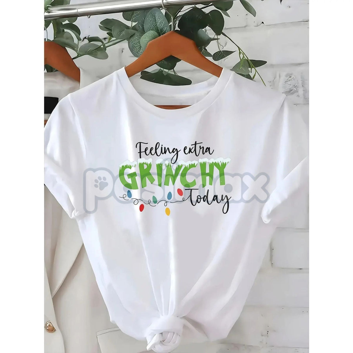 Feeling Grinchy Today T-Shirt – Funny Dr. Seuss Inspired Christmas Graphic Tee, Holiday Humor Shirt for Men & Women