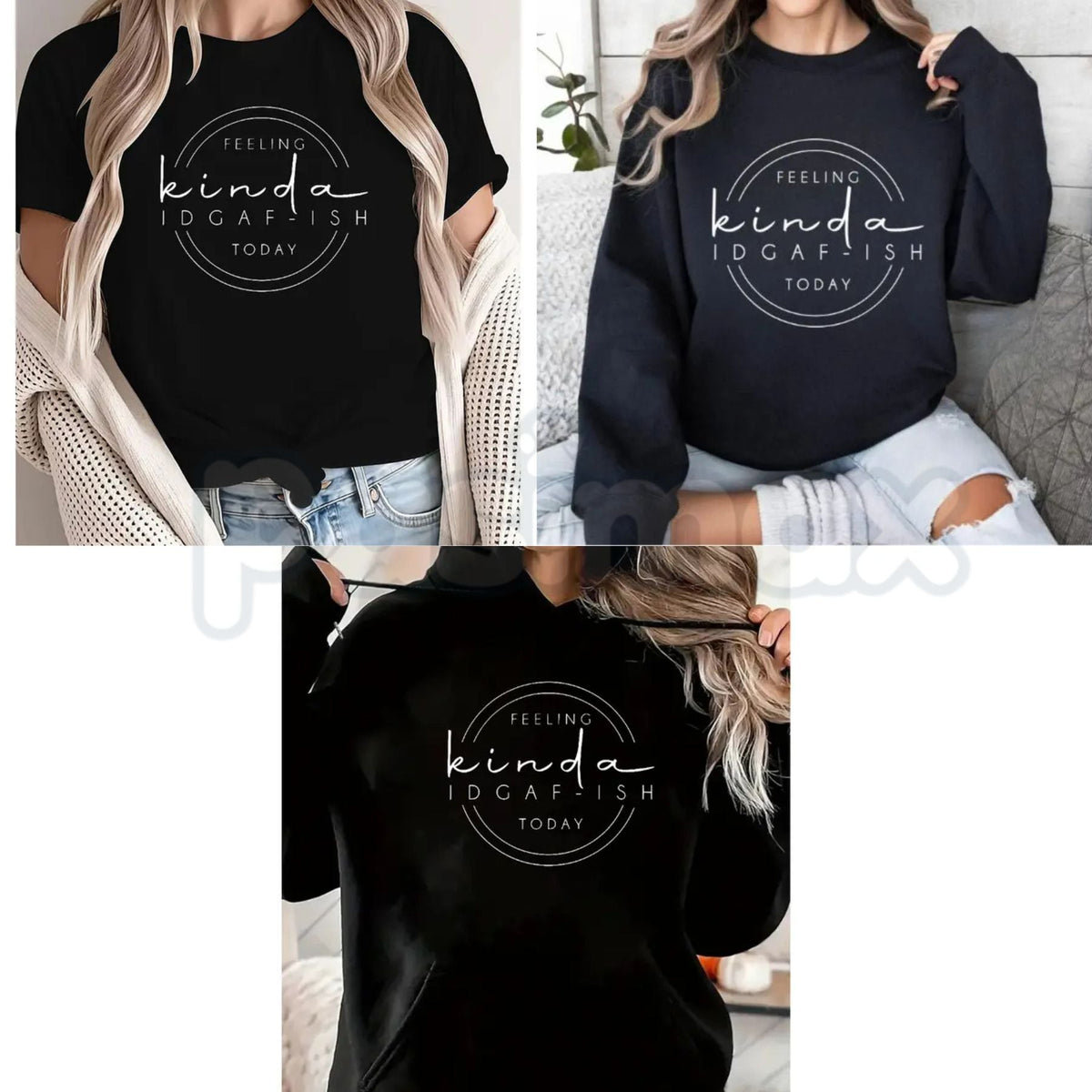 Feeling Kinda IDGAF-ish Today Sweatshirt – Funny Sarcastic Hoodie & Mood Graphic T-Shirt