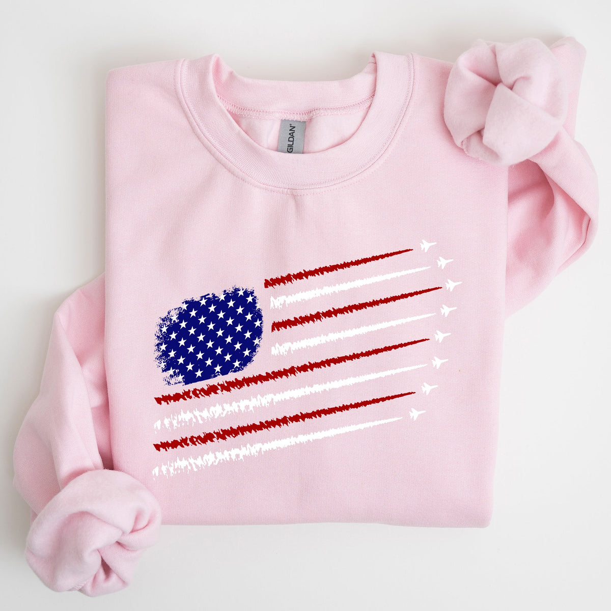 Fighter Jets Navy Air Force American Flag Graphic Premium Cozy Warm Fleece Patriotic Military Pride Edition Sweatshirt