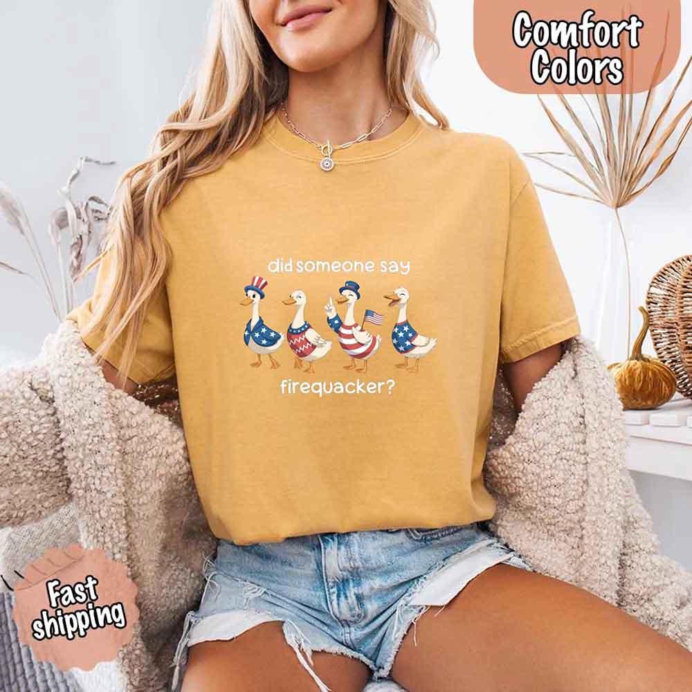 Firequacker USA Goose on the Loose Comfort Colors Tee