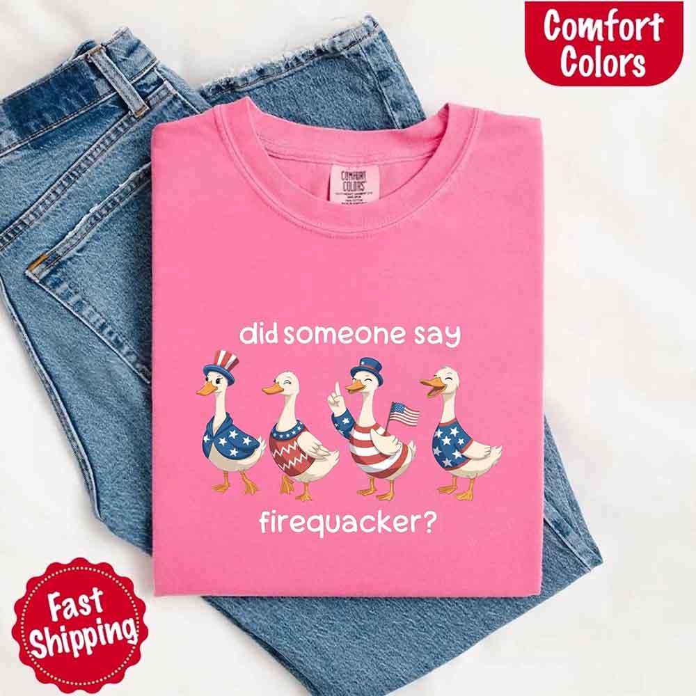 Firequacker USA Goose on the Loose Comfort Colors Tee