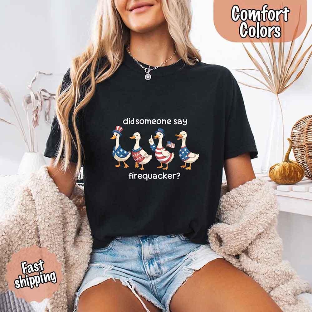 Firequacker USA Goose on the Loose Comfort Colors Tee