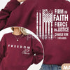 Firm in Faith Fierce in Justice Sweatshirt – Charlie Kirk Freedom Top