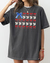 Flag Ribbons and Bows Fourth Of July America Red White Blue Patriotic Girly Coquette Comfort Colors Tee