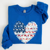Floral Patriotic Heart Flag USA Stars Stripes Ethereal Garden Collection Sweatshirt