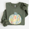 Floral Pumpkin Happy Fall Pastels Flowers Autumn Seasonal Thanksgiving Cozy Sweatshirt