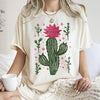 Flowering Desert Cactus Succulent Plants Cowgirl Desert Southwest Floral Motif Comfort Colors Tee