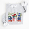 Flowers In Mason Jars All American Patriotic Floral Americana Outdoor Pride Sweatshirt