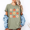 Flowers and Pumpkins Minimalist Autumn Fall Halloween Seasonal Limited Edition Graphic Tee