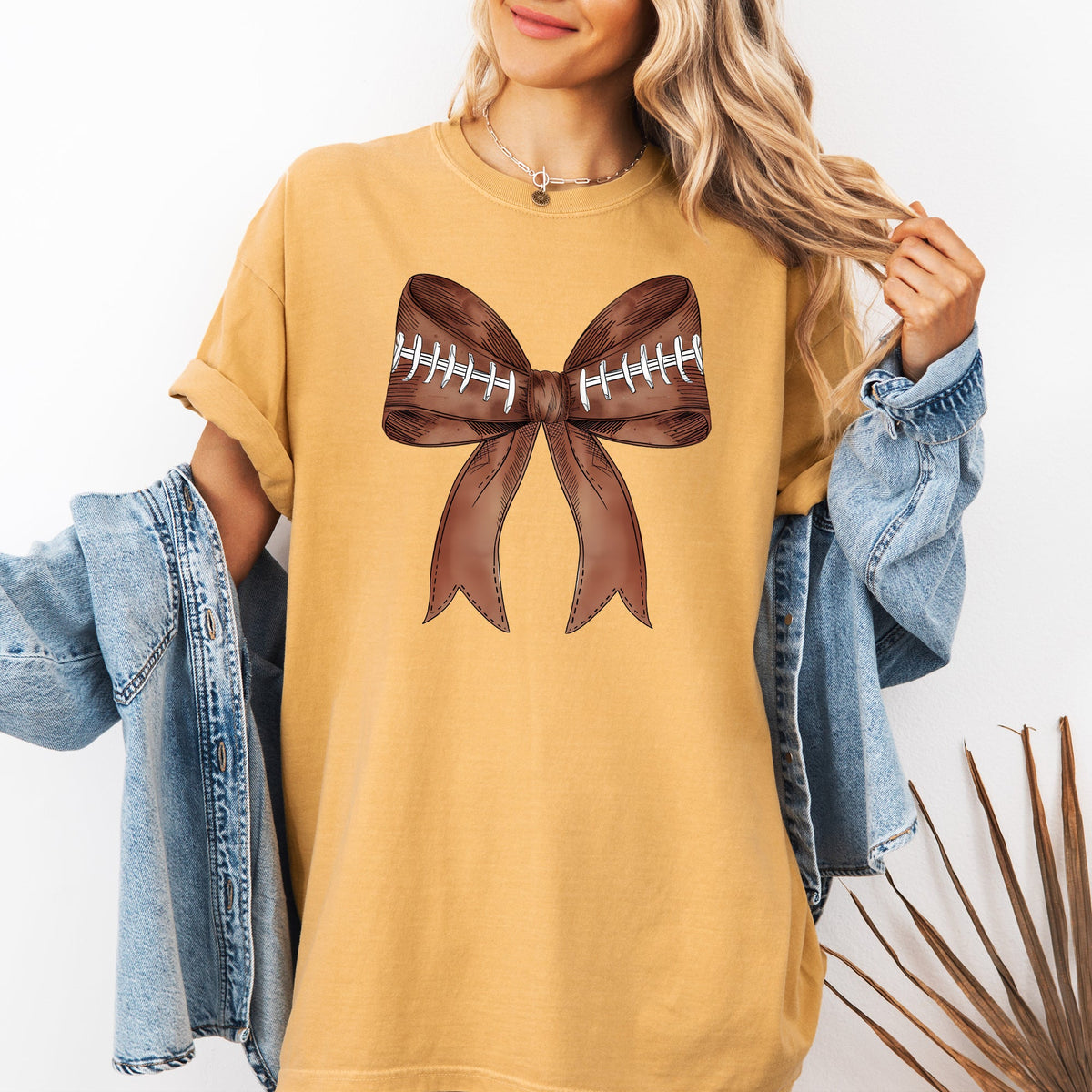 Football Coquette Girly Sports Game Day Big Game Touchdown Tailgate Party Comfort Colors Tee