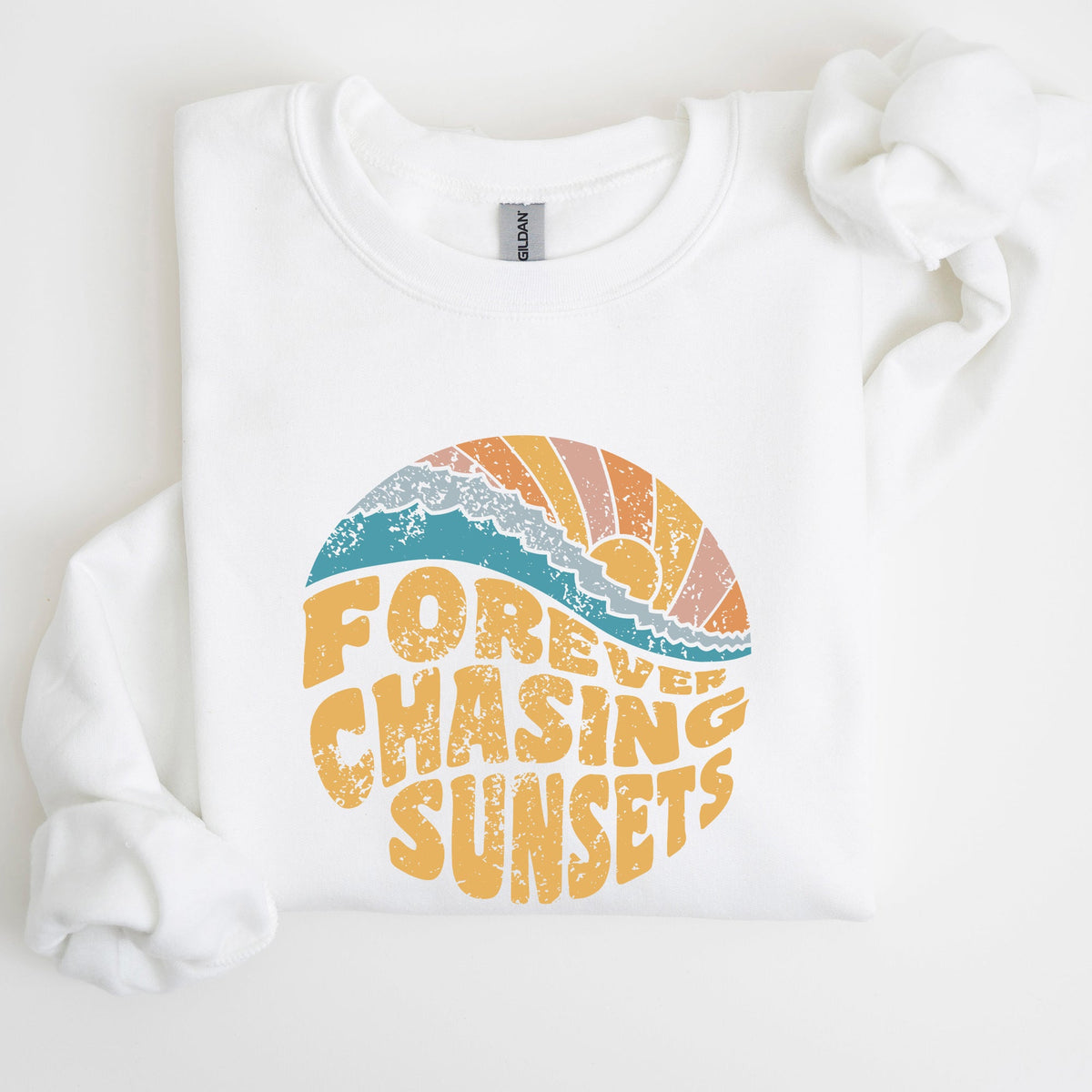 Forever Chasing Sunsets Beach Retro Sweatshirt