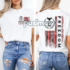 Freedom Charlie Kirk USA Flag T-Shirt - We Stand With Charlie Kirk, 2-Sided Patriotic Tee