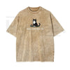 Funny Cat Meme Vintage Washed T-Shirt – “Rage Consumes Me” Oversized Cotton Graphic Tee