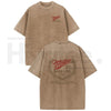 Funny Cat Vintage Acid Wash T-Shirt – 230g Heavyweight Distressed Cotton Graphic Tee