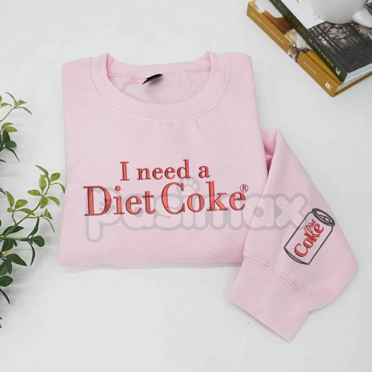 Funny Embroidered "I Need a Diet Coke" Sweatshirt – Caffeine Humor Crewneck