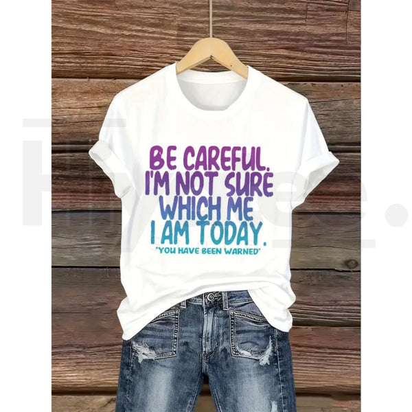 "Funny Graphic" Women's Casual – Soft Cotton Loose Fit Trendy Top