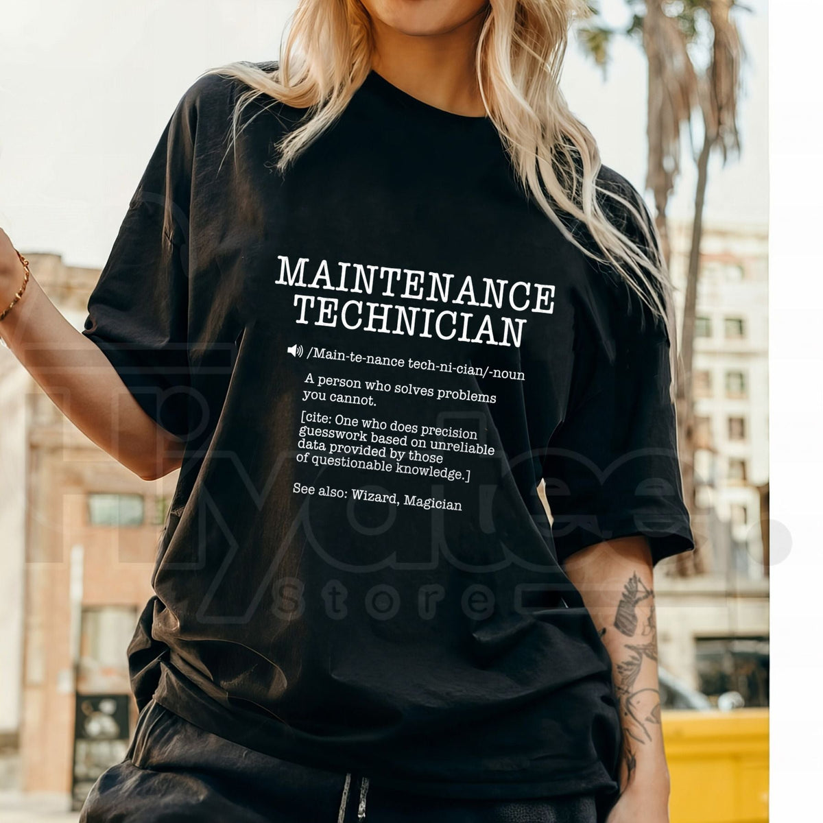 Funny Maintenance Technician Definition T-Shirt – Mechanic & Trades Humor Tee