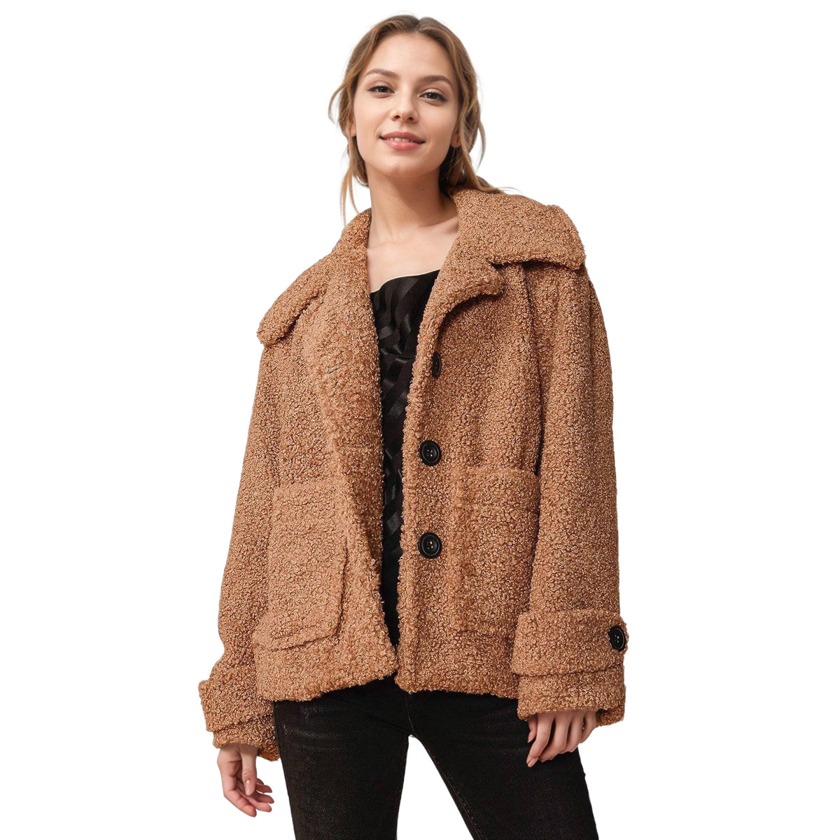 Women's Shearling Coat in Brown