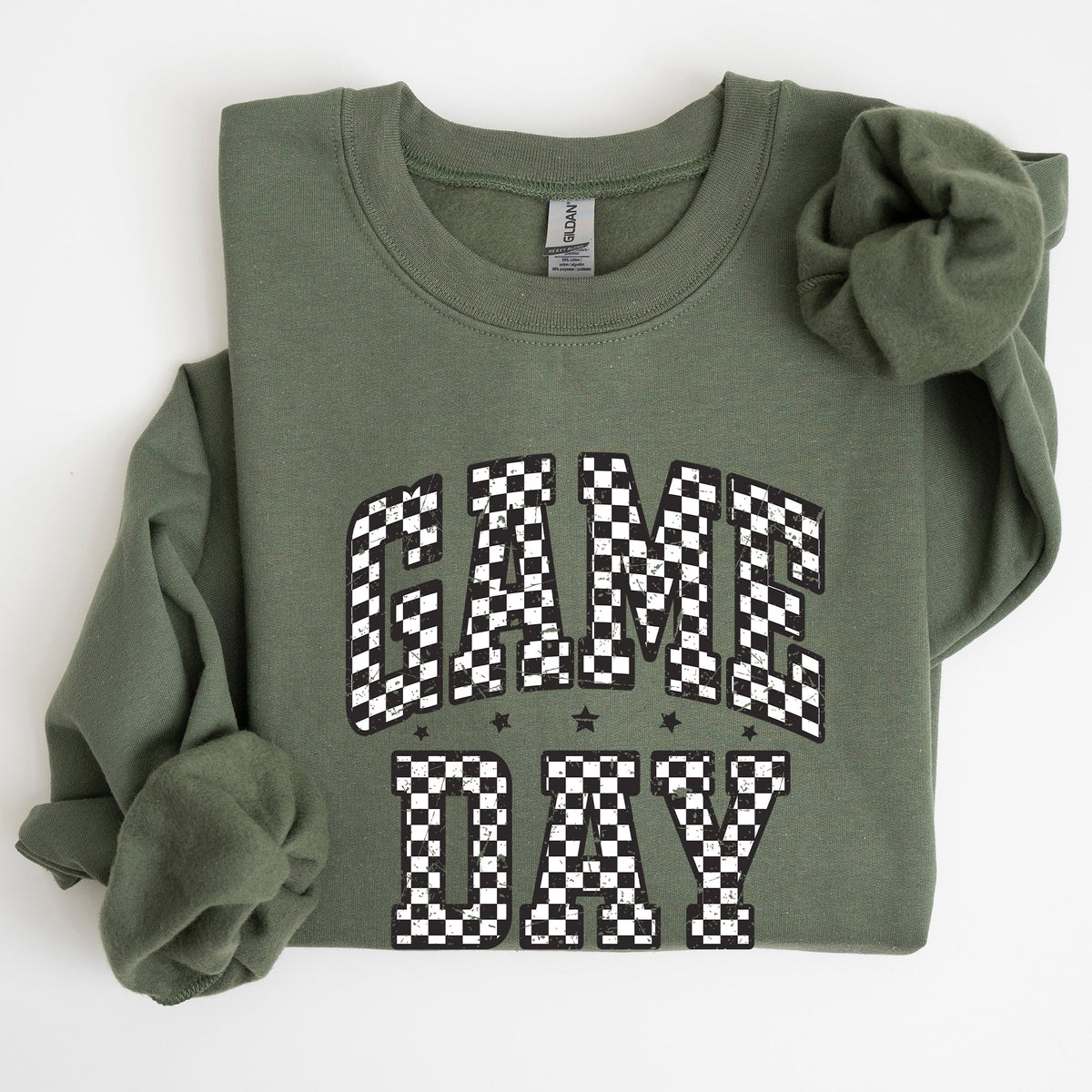 Game Day Checkered Football Tailgate Party Touchdown Sports Big Game Graphic Sweatshirt