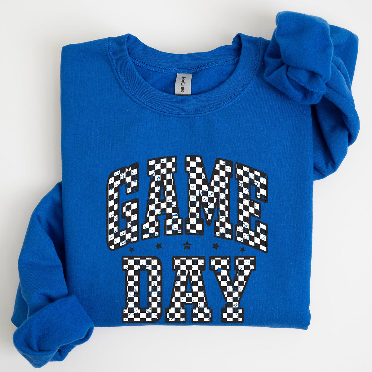 Game Day Checkered Football Tailgate Party Touchdown Sports Big Game Graphic Sweatshirt