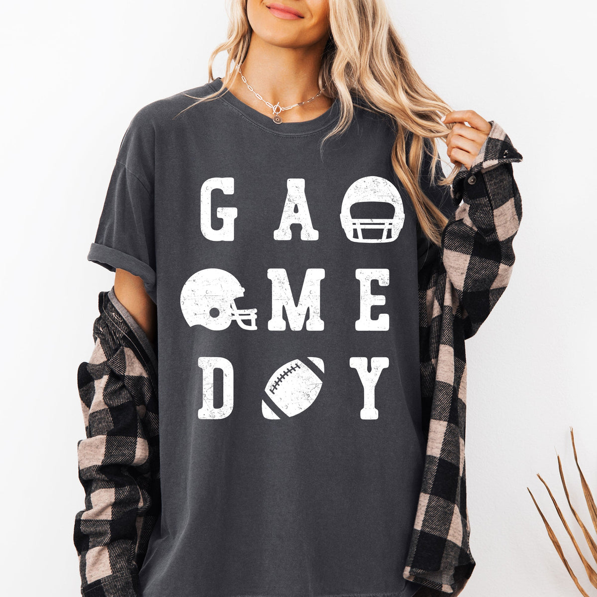 Game Day Football Helmet Tailgate Party Touchdown Big Game Sports Fan Edition Comfort Colors Tee
