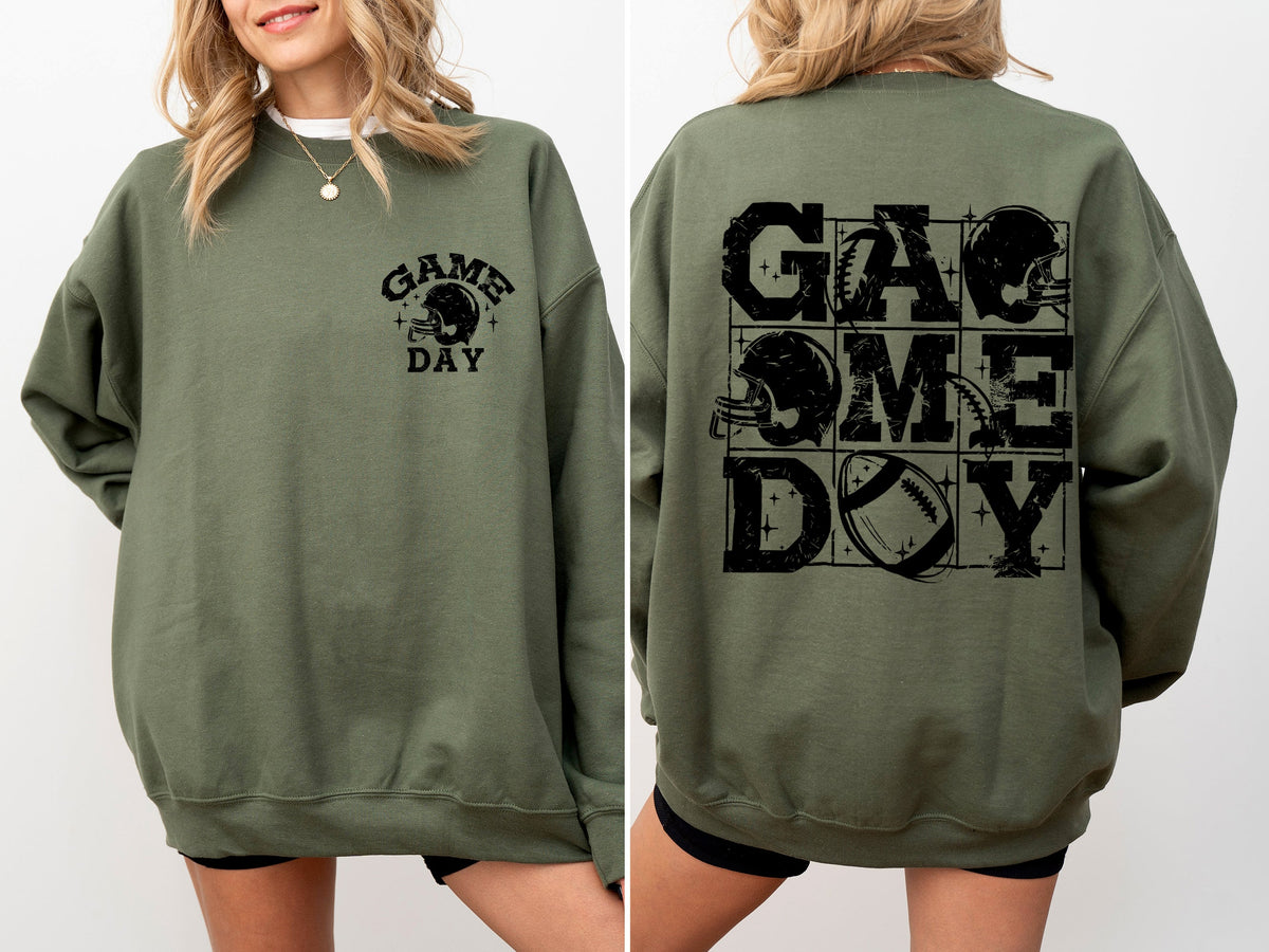 Game Day Front And Back Football Tailgate Party Big Game Touchdown Celebration Graphic Sweatshirt