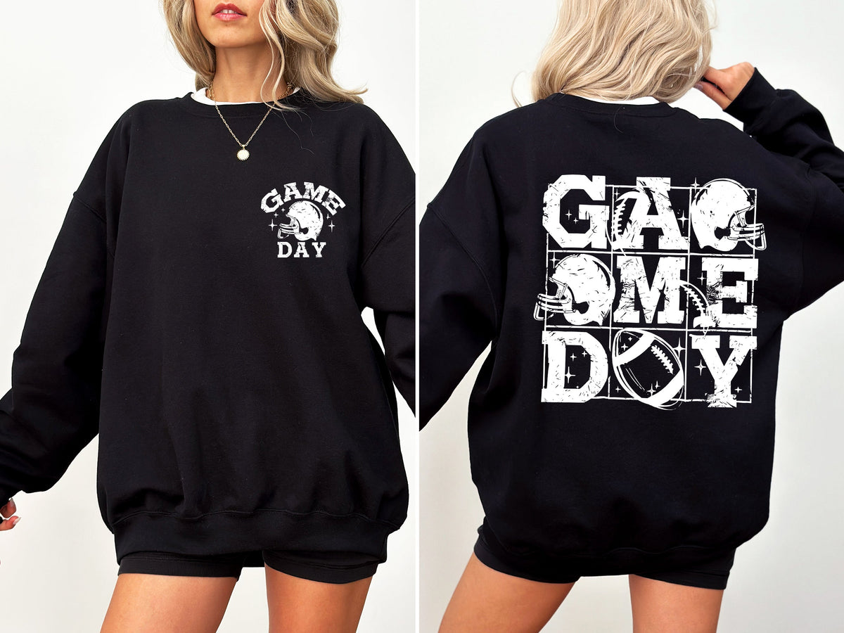Game Day Front And Back Football Tailgate Party Big Game Touchdown Celebration Graphic Sweatshirt