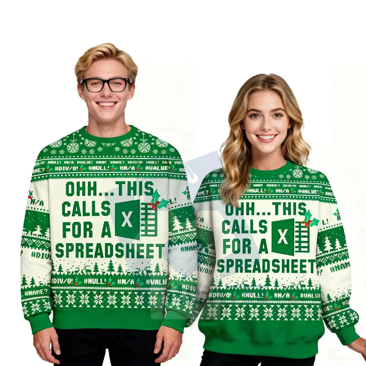 Geeksoutfit Geeky Ugly Christmas Sweater – Round Neck Long Sleeve Knitwear