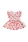 Georgia Peach S/S Flutter Twirl Bodysuit