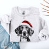 German Shorthaired Santa Christmas Dog Lover Portrait With Paws And Snowflakes Sweatshirt