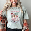 Get In Loser, We're Saving Christmas Retro VW Pink Santa Snowman Comfort Colors Tee