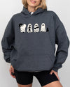 Ghost Cats Halloween Witch Skeleton Trick Or Treat Adorable Edition Hooded Sweatshirt