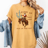 Giddy Up Jingle Horse Santa Christmas Rocking Around Cowboy Country Western Xmas Comfort Colors Tee