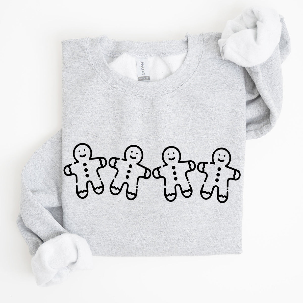 Gingerbread Men Christmas Classic Traditional Winter Santa Cozy Premium Cotton Blend Sweatshirt