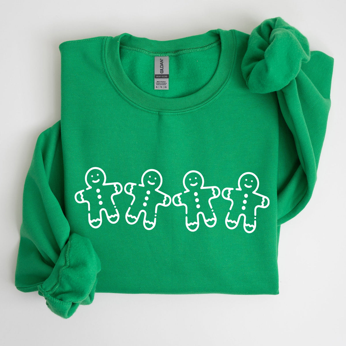 Gingerbread Men Christmas Classic Traditional Winter Santa Cozy Premium Cotton Blend Sweatshirt