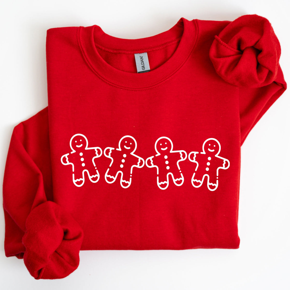 Gingerbread Men Christmas Classic Traditional Winter Santa Cozy Premium Cotton Blend Sweatshirt