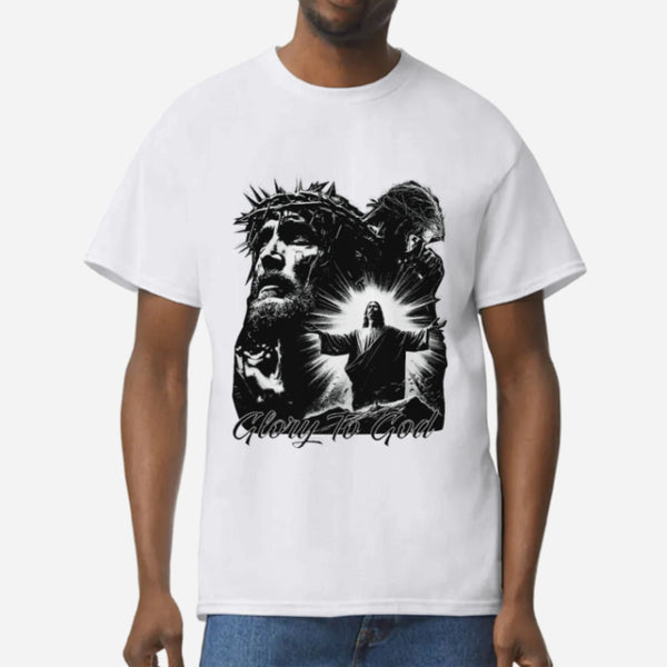 "Glory To God" Jesus T-Shirt - Y2K Rap Streetwear, Vintage Christian Graphic Tee