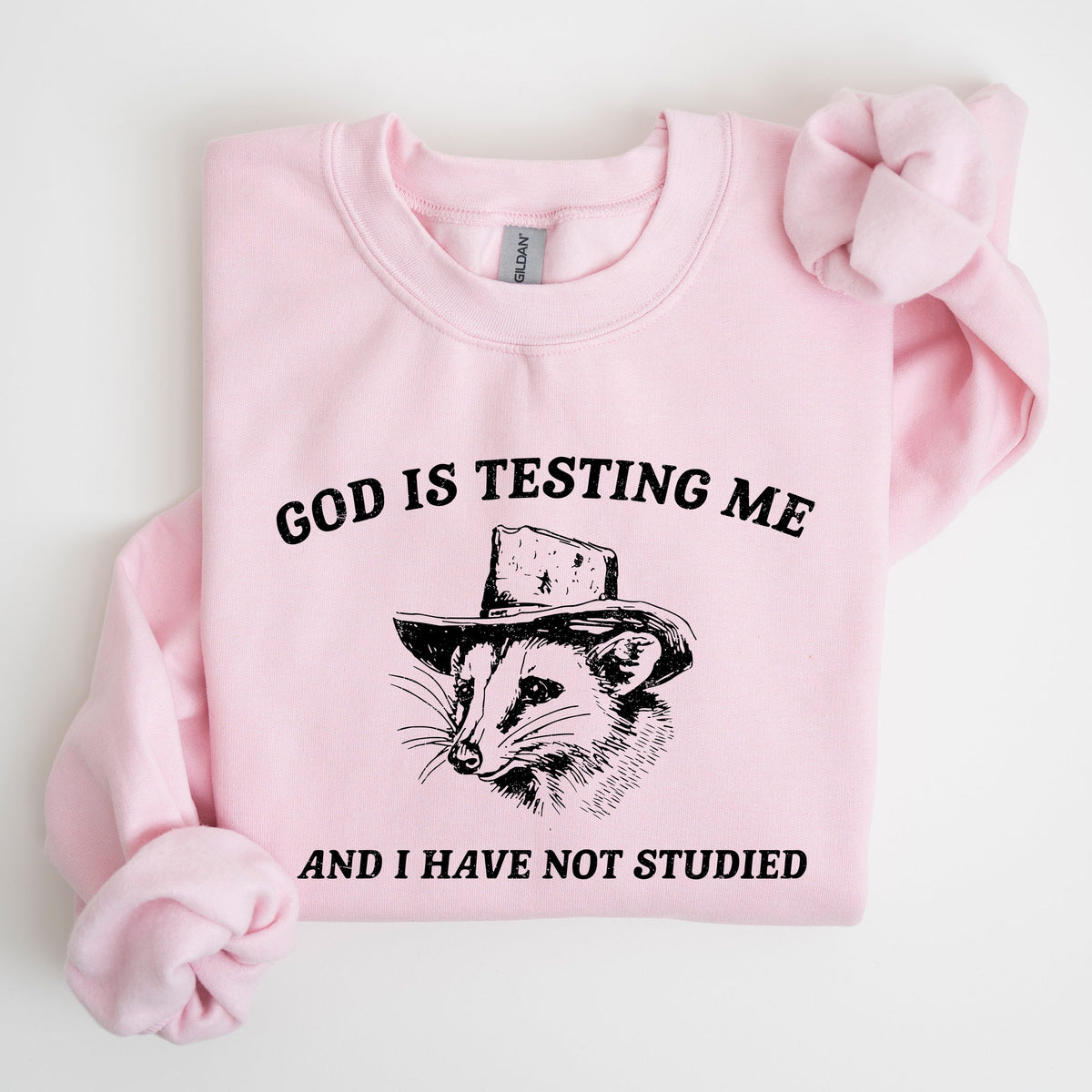 God Is Testing Me And I Have Not Studied Opossum Possum Meme Classic Edition Sweatshirt
