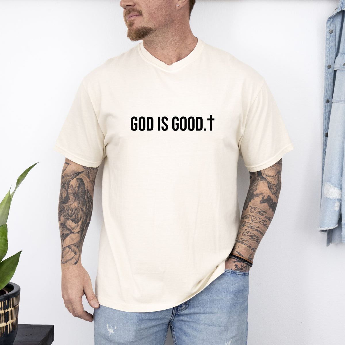 God Is Good Minimalist Faith Gospel Jesus Christian Religious Comfort Colors Tee