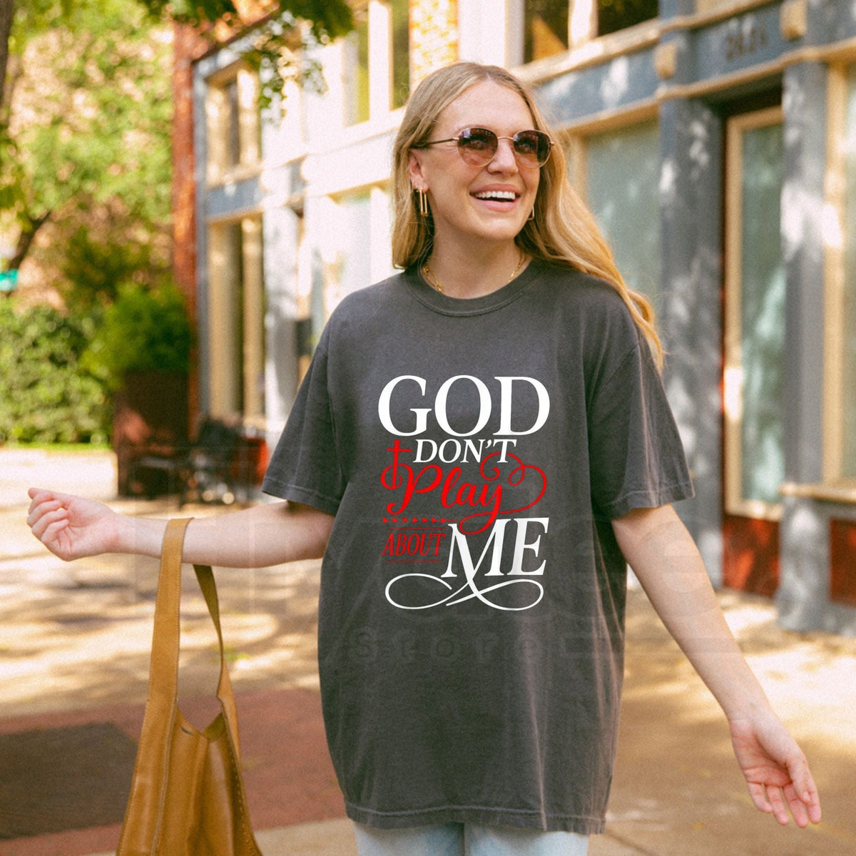 "God Don't Play About Me" Inspirational Faith T-Shirt – 100% Cotton Christian Tee