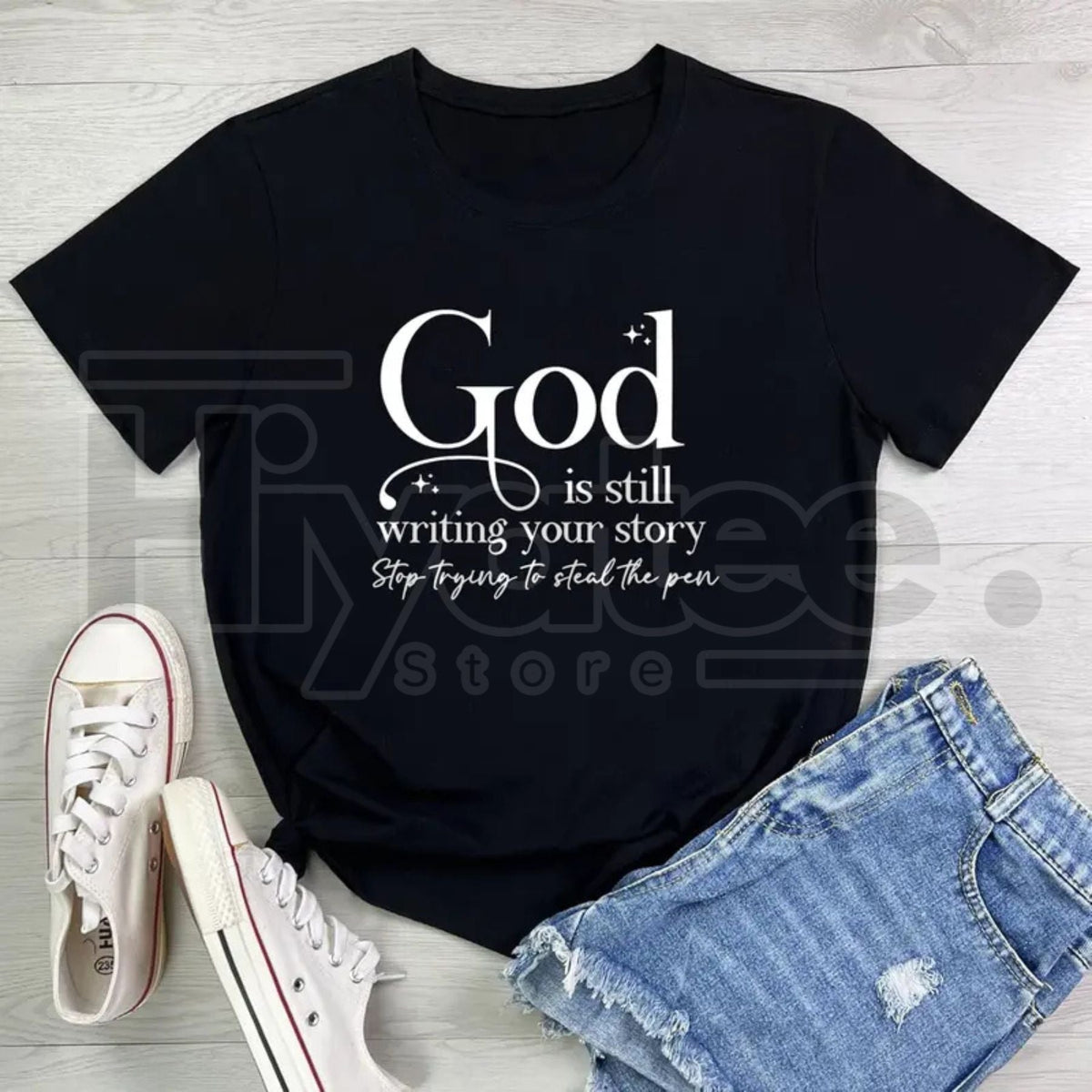 "God Is Still" Faith-Based – Women's Comfy Graphic Top