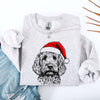 Goldendoodle Santa Christmas Dog Lover Festive Holiday Pet Portrait Collection Sweatshirt