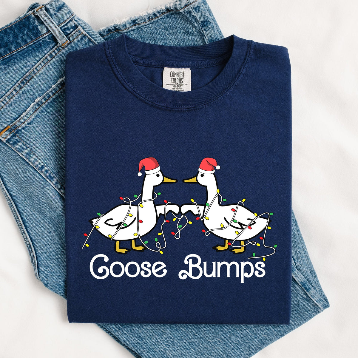 Goose Fist Bumps Christmas Santa Xmas Festive Holiday Cheer Limited Edition Comfort Colors Tee