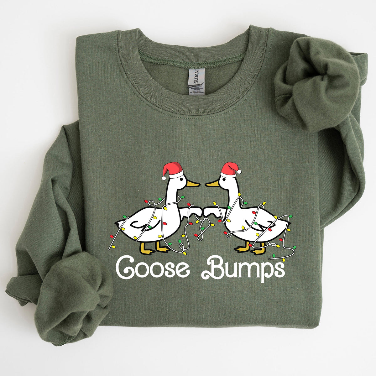 Goose Fist Bumps Christmas Santa Xmas Festive Seasonal Holiday Cheer Cozy Sweatshirt