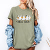 Goose Sheet Halloween Trick Or Treat Scene With Whimsical Ghosts And Harvest Moon Graphic Tee