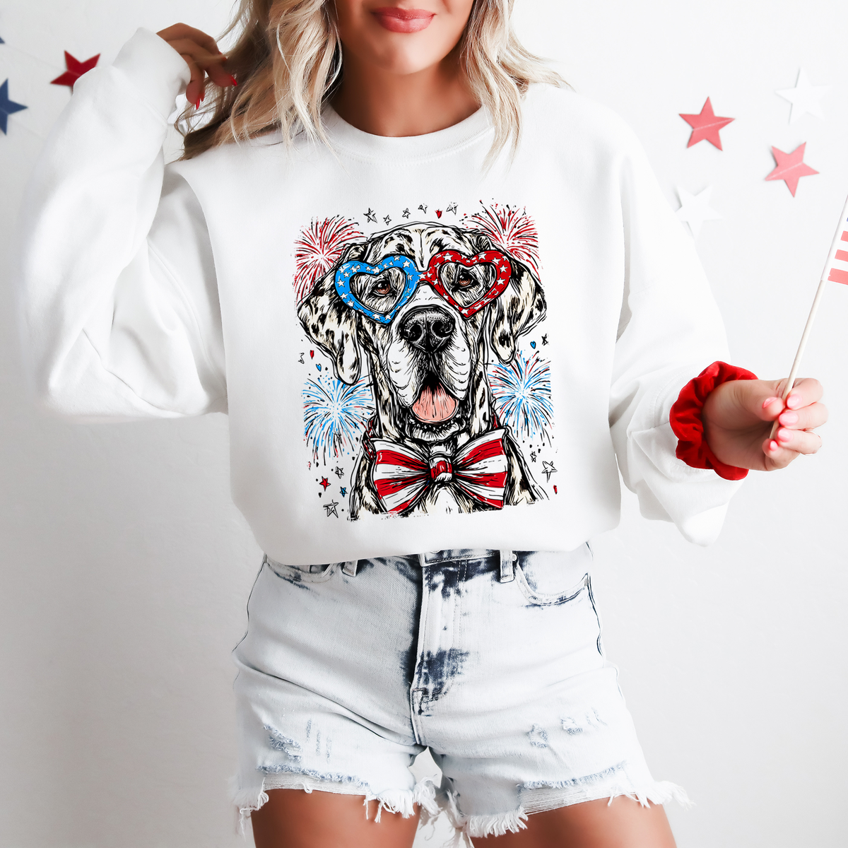 Great Dane Patriotic Dog 4th Of July USA Pride For Pet Lover Premium Cozy Sweatshirt