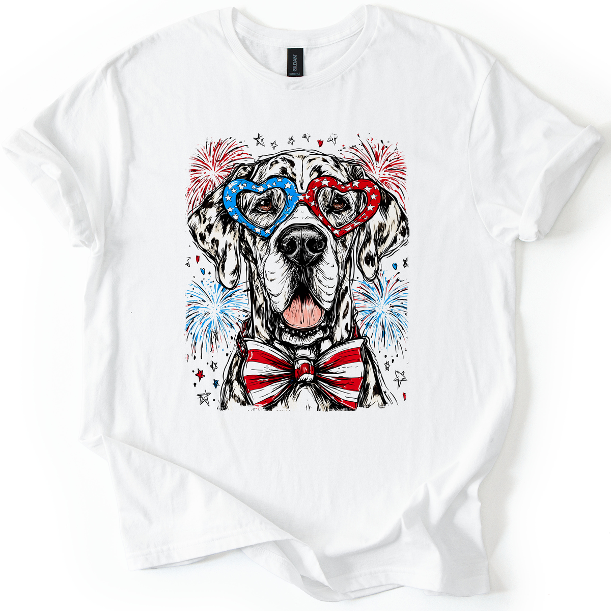 Great Dane Patriotic Dog USA Fourth Of July Pet Lover Celebrate Freedom Graphic Tee
