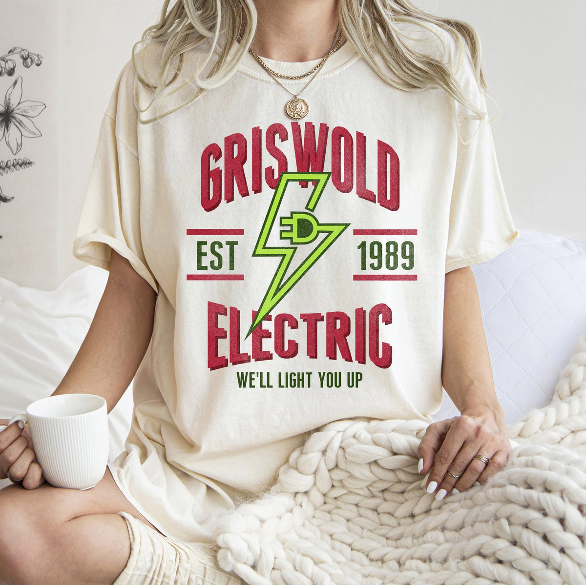 Griswold Electric Company Classic Movie Funny Christmas Lights Comfort Colors Tee