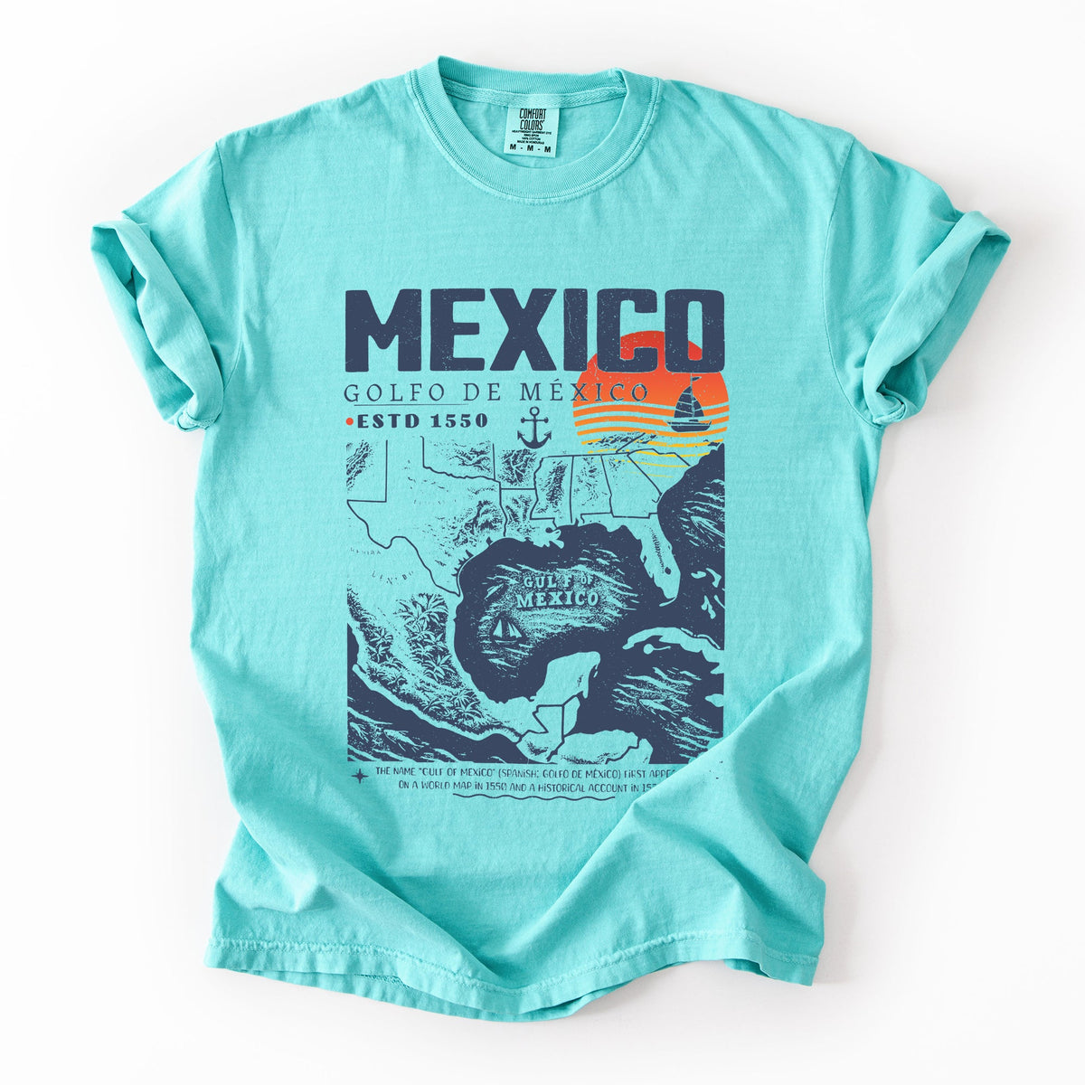 Gulf Of Mexico Map Golfo De Mexico Established 1550 History Edition Comfort Colors Tee