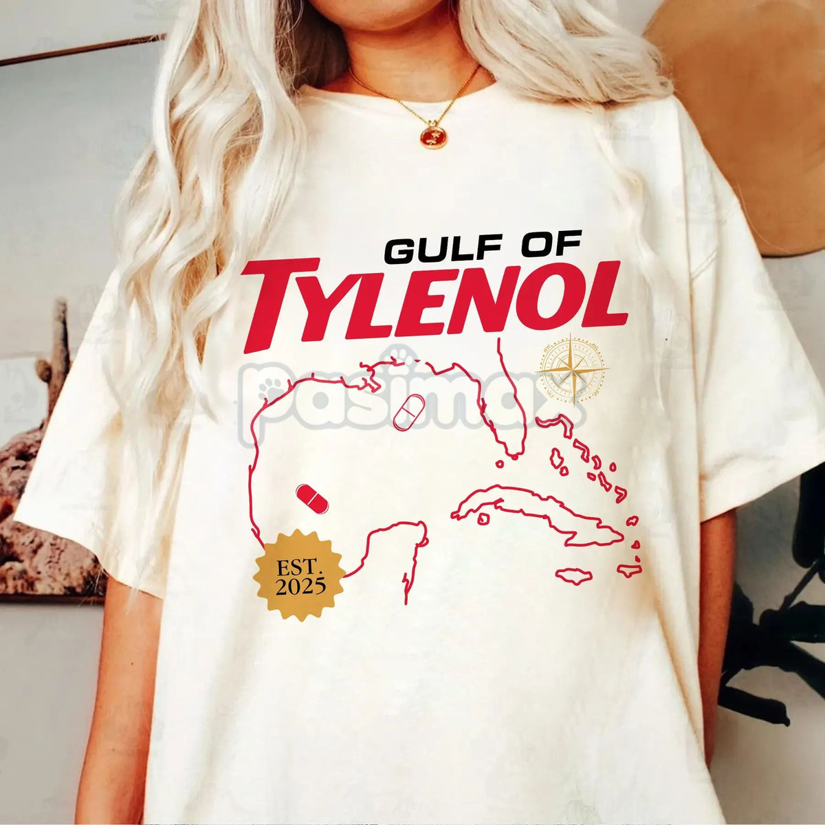 Gulf of Tylenol FDT Funny T-Shirt – Political Satire Statement Tee, Epsteinaminophen Meme Graphic Shirt, Advocacy & Protest Apparel